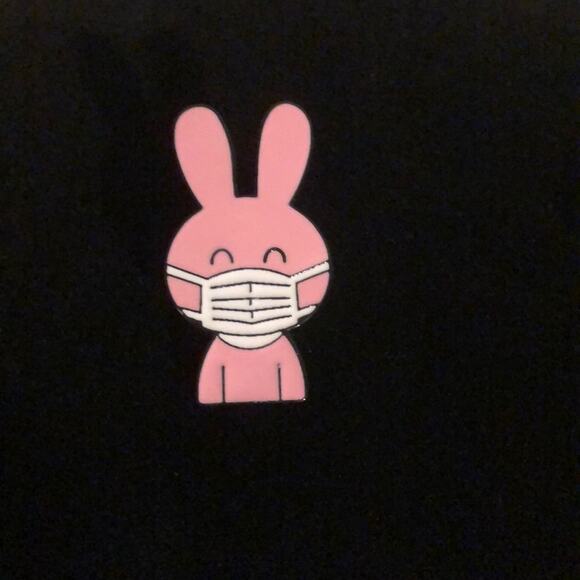 Bunny in Mask Pin Brooch - Picture 1 of 2